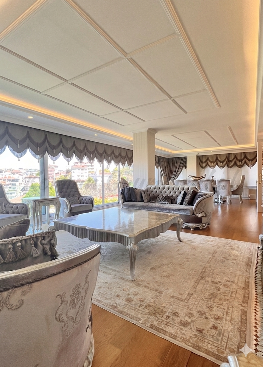 ÇENGELKÖY SULTAN MAKAMINDA 180m2 NET 4+1 ÖZEL DEKORASYONLU BOĞAZ MANZARALI ARA KAT