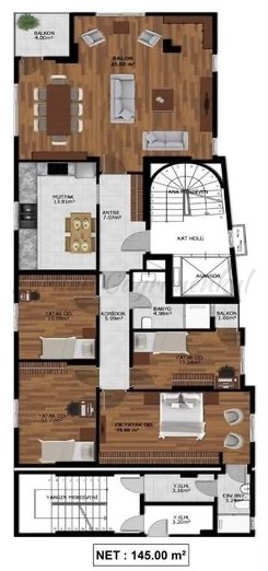 SUADİYENİN TAM ŞAŞKINBAKKAL SINIRINDA ANATOLYA’YA YAKIN 180m2 BRÜT 145m2 NET 4+1 SIFIR