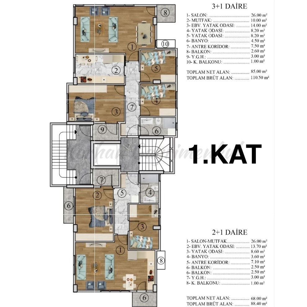 ERENKÖY ÖMERPAŞA ETHEMEFENDİ ARASI BALKONLU 70M2 NET 2+1