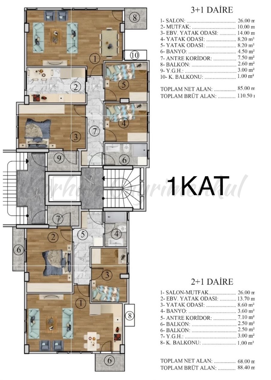 ERENKÖY ÖMERPAŞA ETHEMEFENDİ ARASI BALKONLU 70M2 NET 2+1