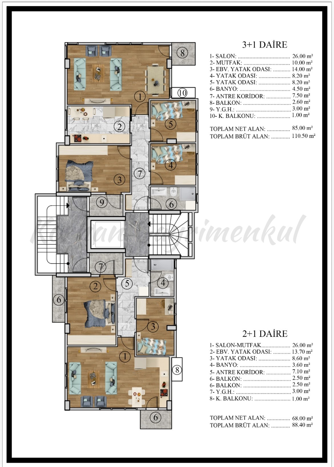 ERENKÖY ÖMERPAŞA ETHEMEFENDİ ARASI BALKONLU 70M2 NET 2+1