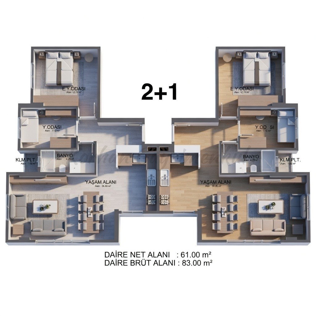 ERENKÖY ETHEMEFENDİ'YE 3. BİNADA 85M2 2+1