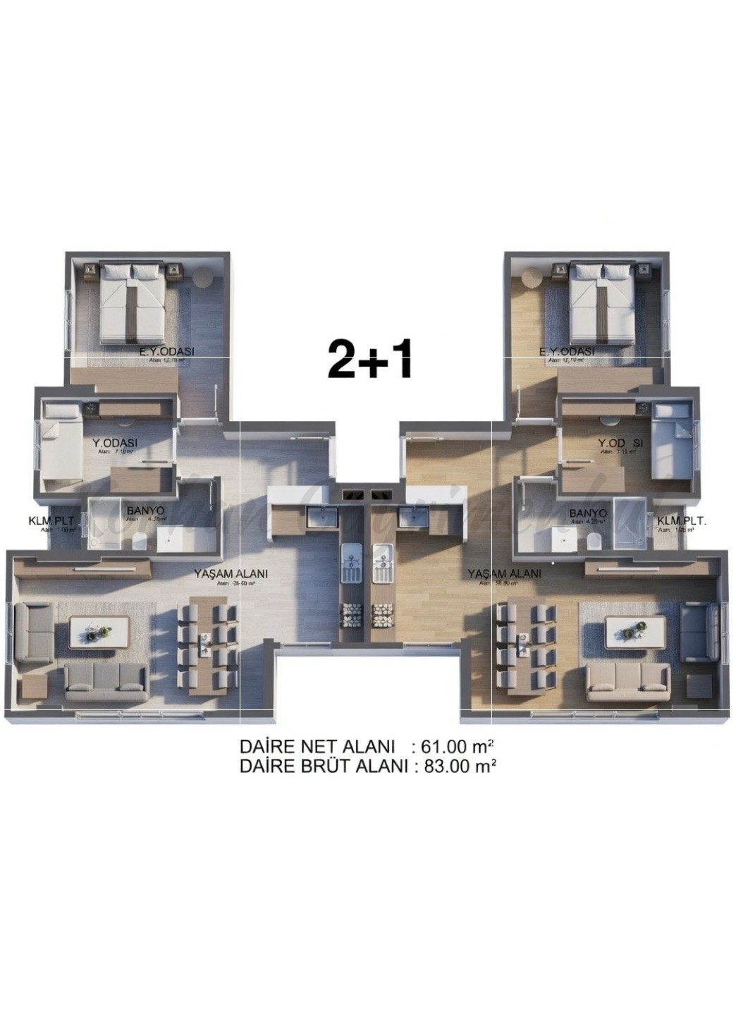 ERENKÖY ETHEMEFENDİ'YE 3. BİNADA 85M2 2+1